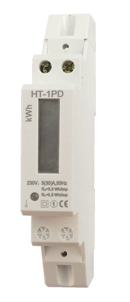 Hutermann Elektroměr na DIN lištu jednofázový digitální 1F měřič spotřeby wattmetr Hütermann HT-1PD