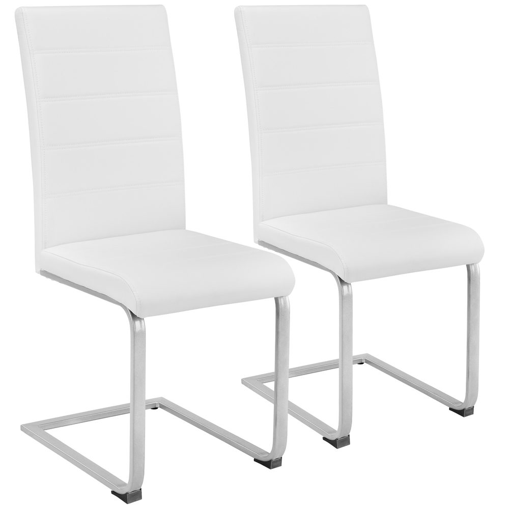 tectake 402549 2 houpací židle, umělá kůže - bílá - bílá