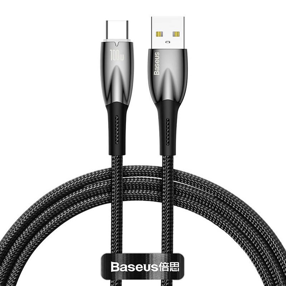 Baseus Kabel USB pro USB-C Baseus řady Glimmer, 100 W, 1 m (černý)