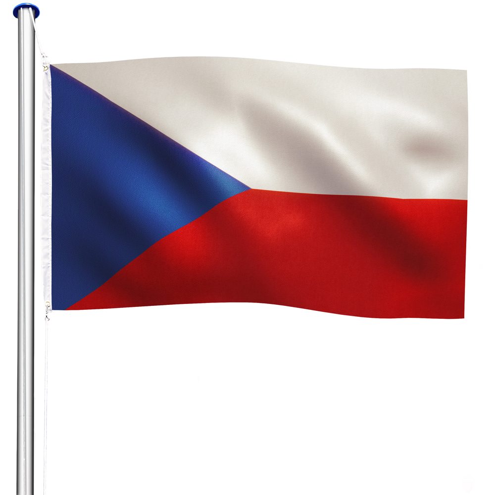 tectake 402850 hliníkový stožár s vlajkou, výškově nastavitelný - Česko - Česko