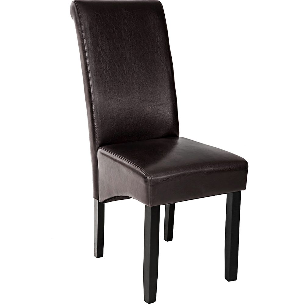 tectake 400554 jídelní židle ergonomická, masivní dřevo - cappuccino - cappuccino