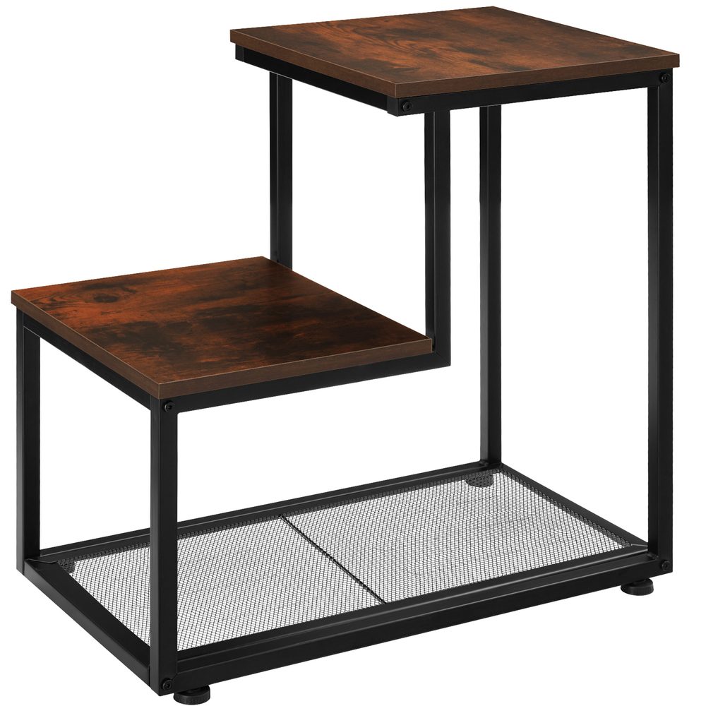 tectake 404271 odkládací stolek halifax 60,5x35,5x60,5cm - Industriální dřevo tmavé, rustikální - Industriální dřevo tmavé