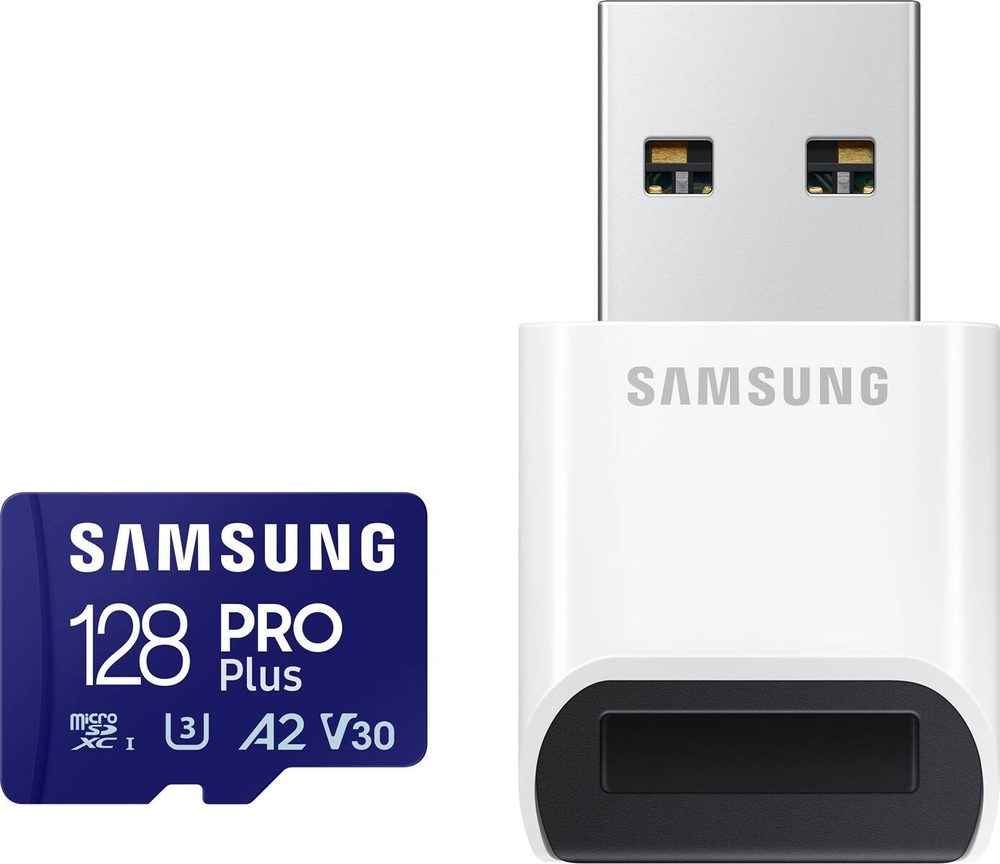 Samsung Paměťová karta Samsung PRO Plus microSDXC 128 GB U3 A2 V30 se čtečkou (MB-MD128SB/WW)