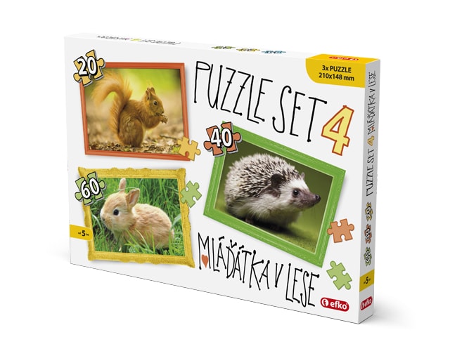 Popron.cz Puzzle SET 4 MLÁĎÁTKA V LESE