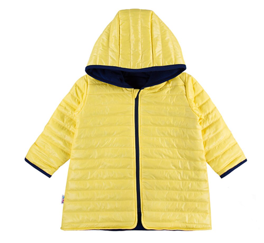 EEVI Dětská přechodová, prošívaná bunda s kapucí - žlutá - 116 (5-6r)