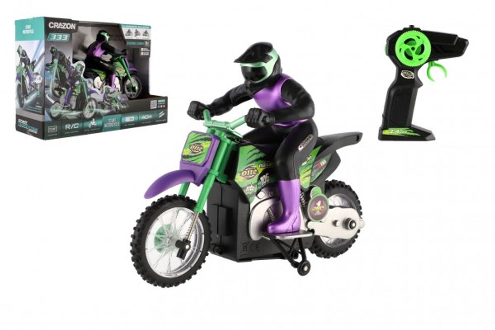 Teddies Motorka RC plast 22cm 2,4GHz na dálkové ovládání na baterie v krabici 33x23x13cm