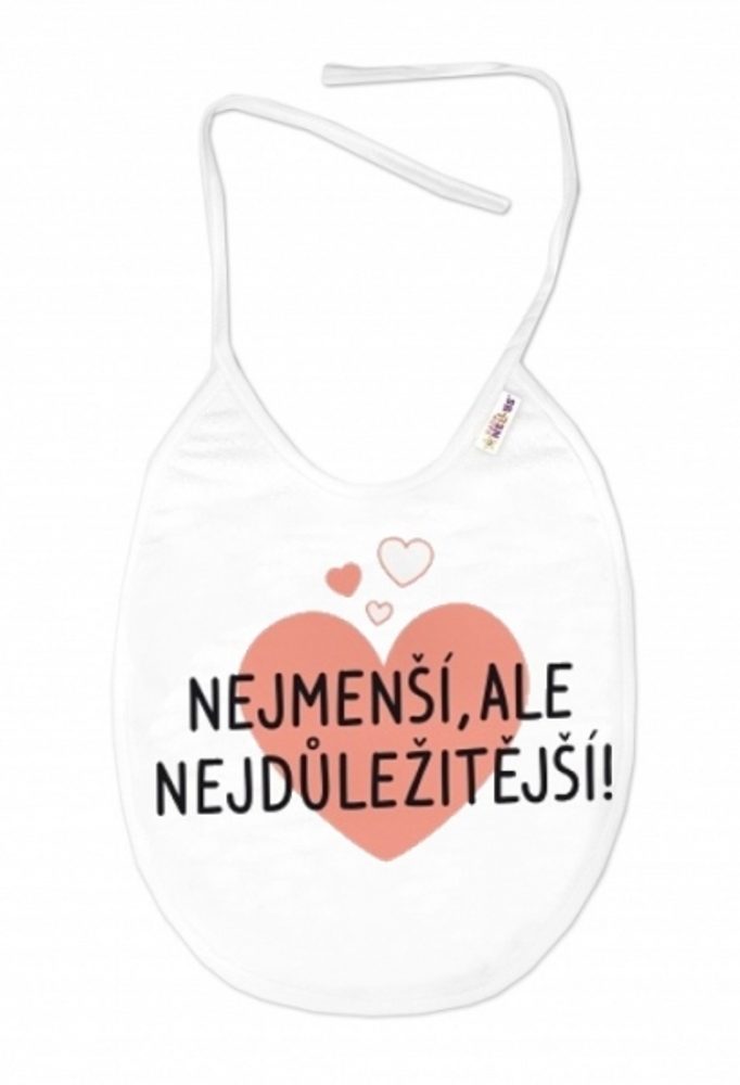Baby Nellys Nepromokavý bryndáček, 24 x 27 cm - Nejmenší, ale nejdůležitější! Baby Nellys - bílý