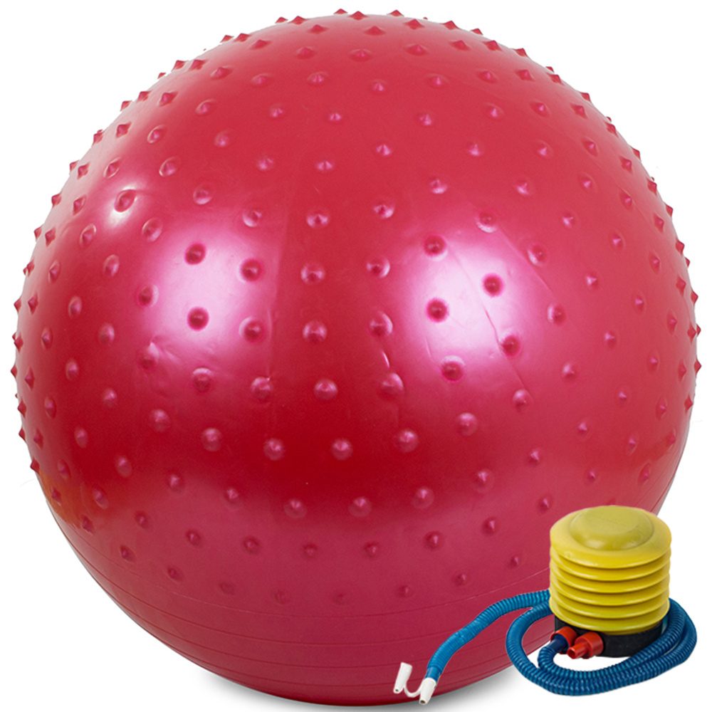Verk Group Cvičební míč FITNESS pro rehabilitaci s pumpou, 65 cm, červený