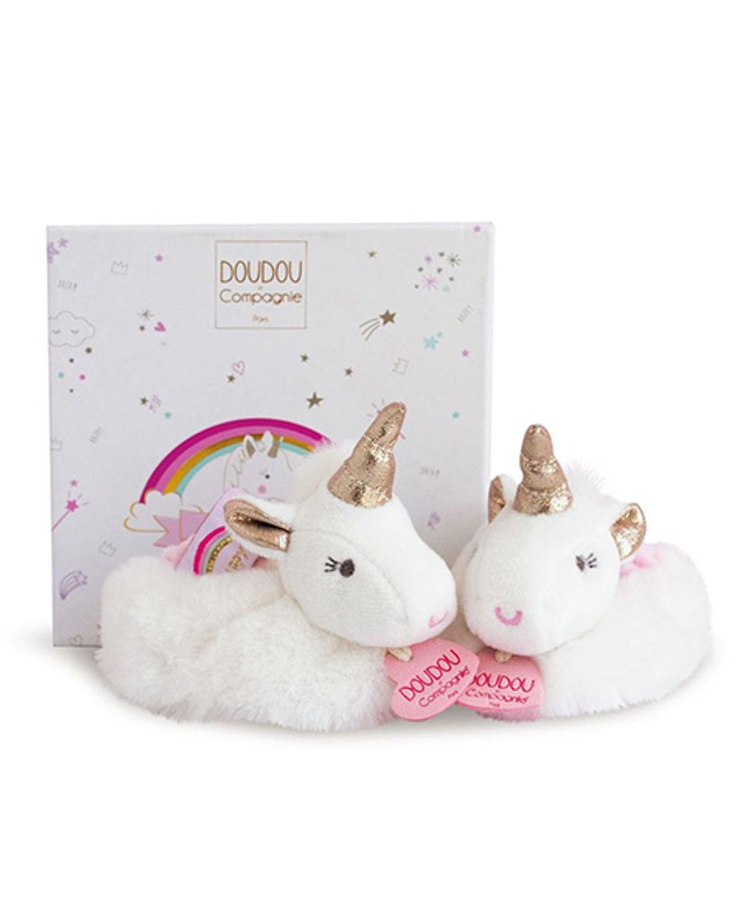 Doudou et Compagnie Paris Doudou Doudou Sada botiček s chrastítky jednorožec 0/6 měsíců