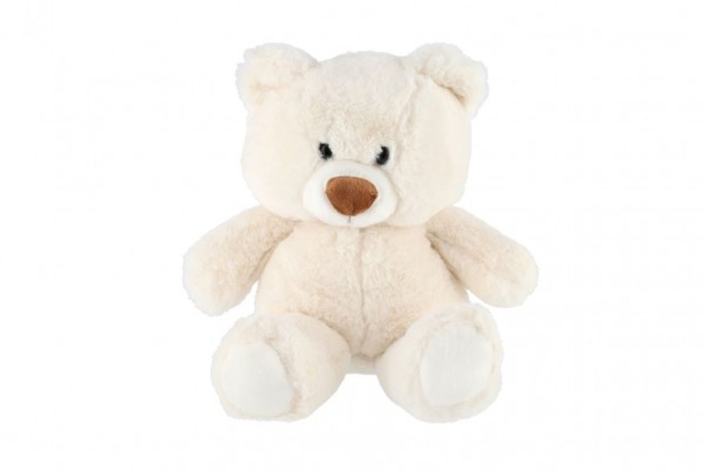 Teddies Medvěd sedící plyš 35cm bílý 0+