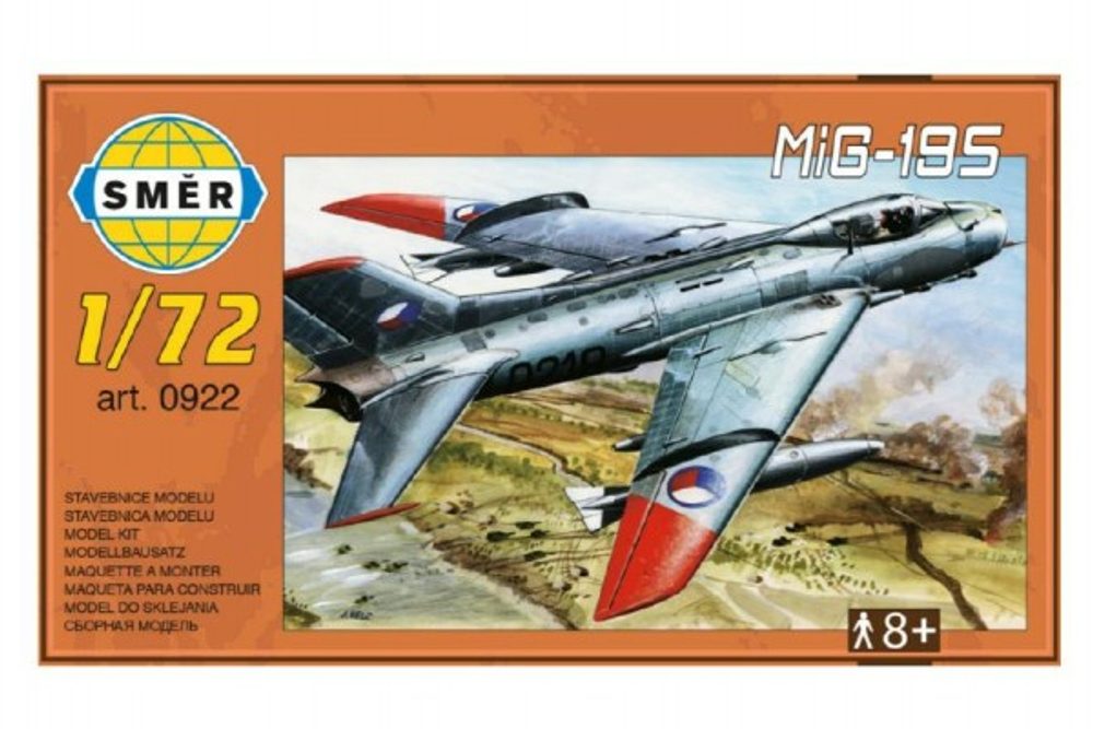 Směr Model MIG-19S 12,5x18cm v krabici 25x15x5cm