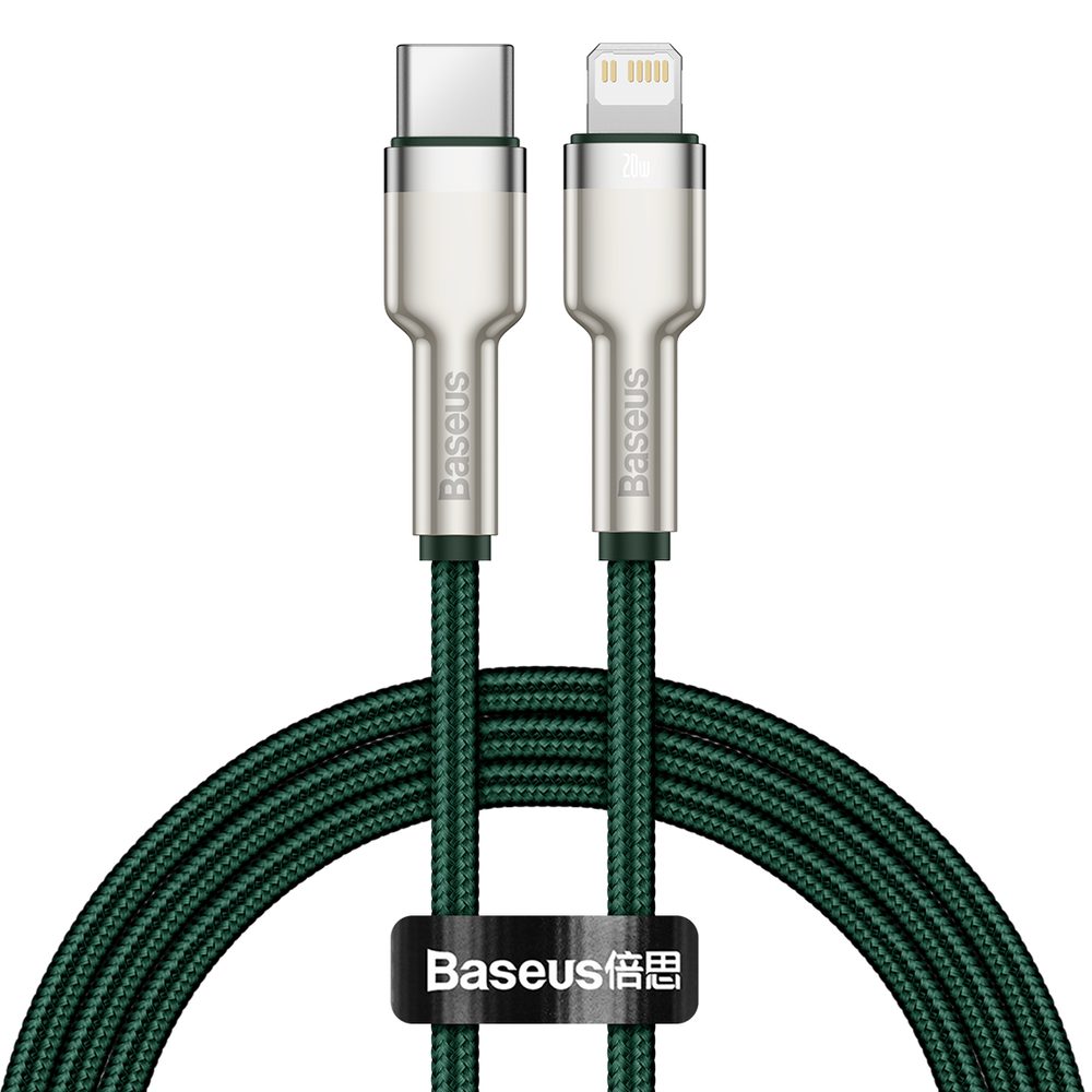 Baseus Kabel USB-C pro Lightning Baseus Cafule, PD, 20W, 1m (zelený)