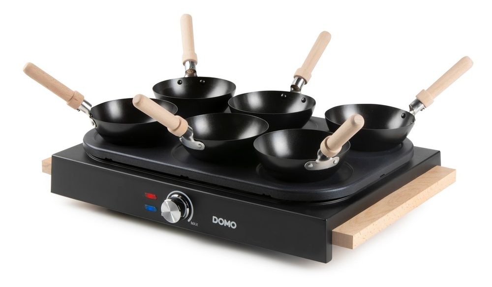 DOMO Elektrický lívanečník s wok pánvemi - DOMO DO8716W, Příkon: 1000 W, Průměr: 11,5 cm