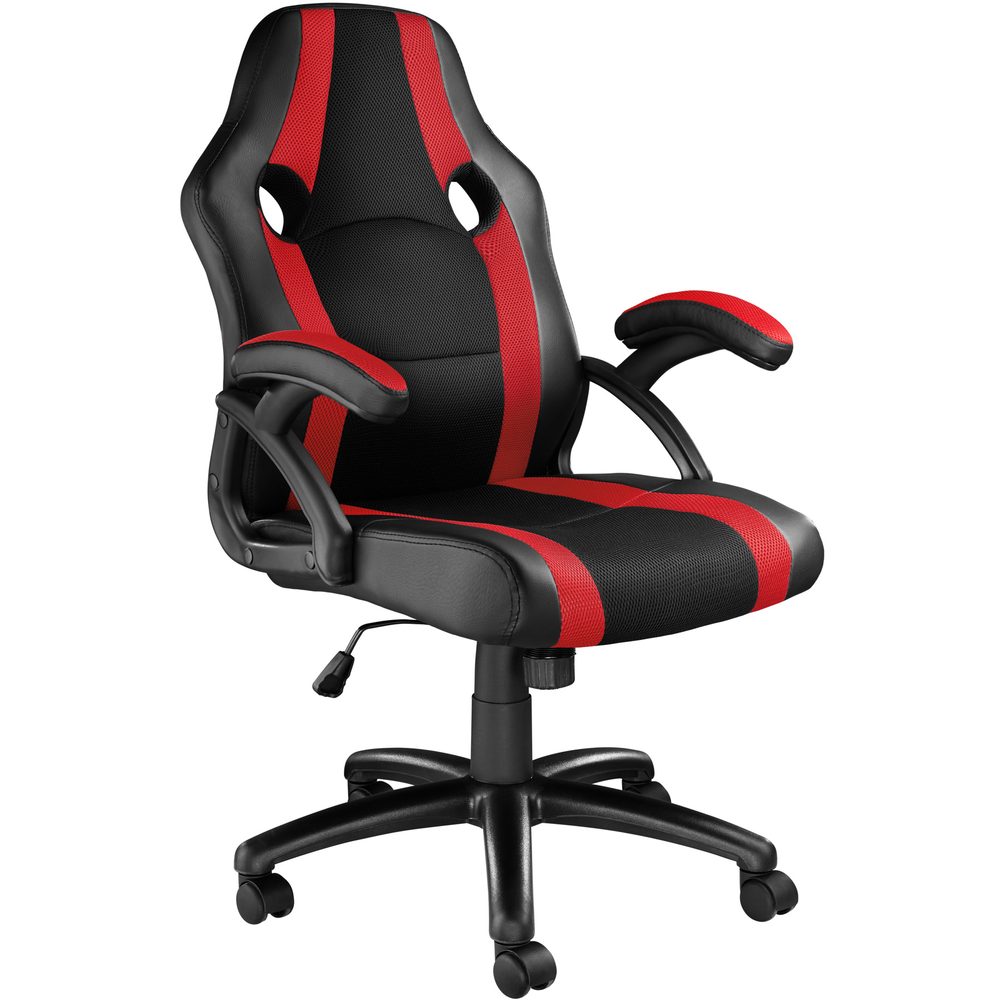 tectake 403479 kancelářská židle benny - černá/červená - černá/červená