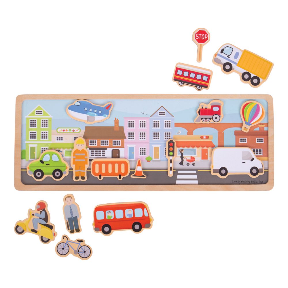 Bigjigs Toys magnetické puzzle město