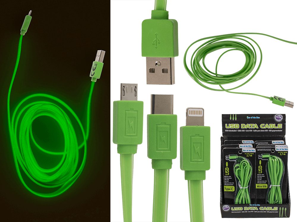 Popron.cz Zelený datový kabel USB