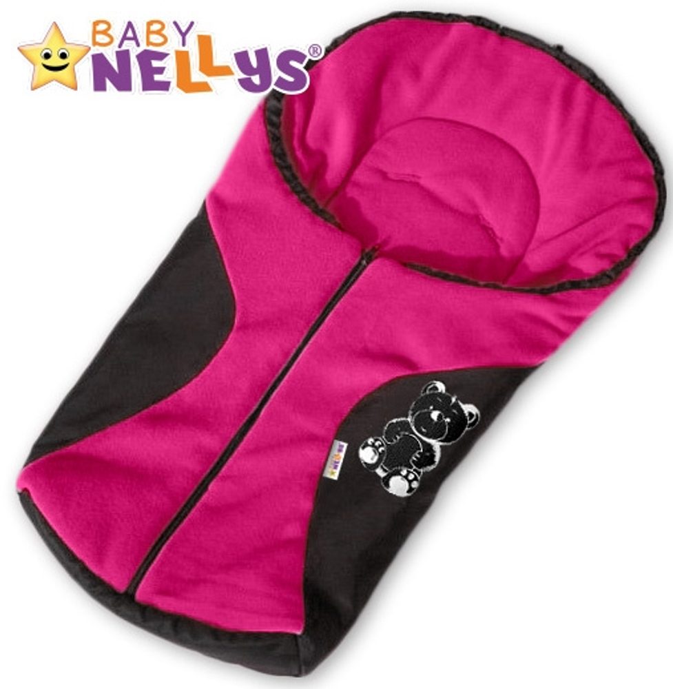 Baby Nellys Fusák nejen do autosedačky Baby Nellys ® POLAR - amarantový medvídek