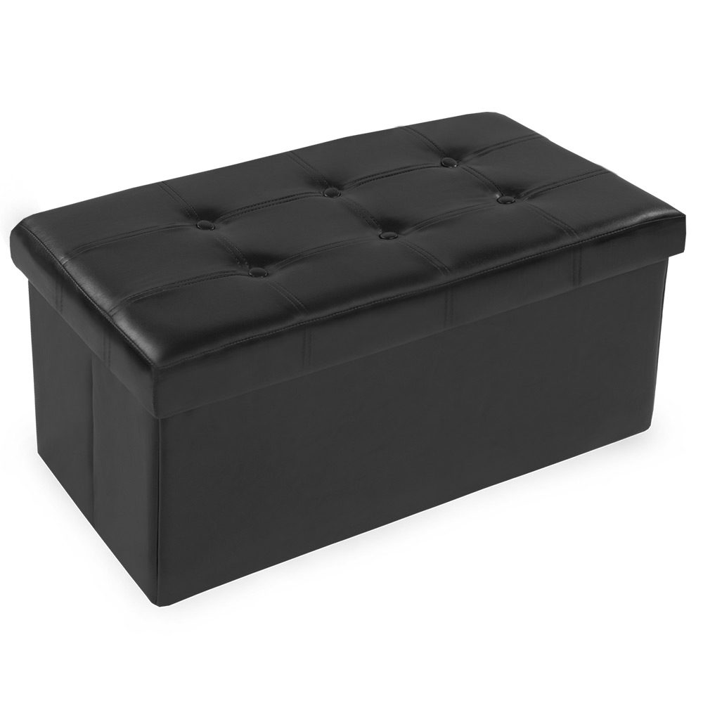 tectake 400867 box skládací s úložným prostorem 80x40x40cm - černá - černá