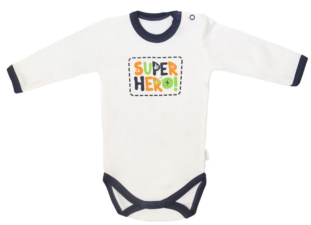 Mamatti Kojenecké body dlouhý rukáv, Hero - bílé - 80 (9-12m)