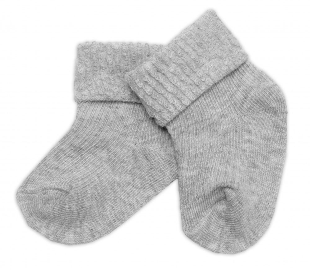 Baby Nellys Kojenecké ponožky, Baby Nellys, šedé, vel. 3-6 m