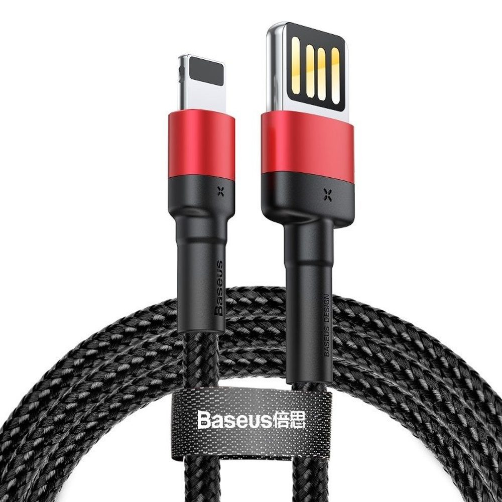 Baseus Cafule Oboustranný kabel USB Lightning 2,4 A 1 m (černo-červený)