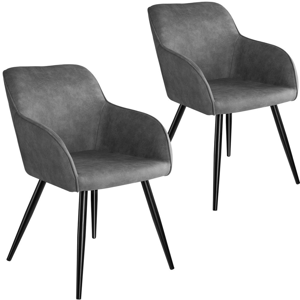 tectake 404062 2 židle marilyn stoff - šedo - černá - šedo - černá