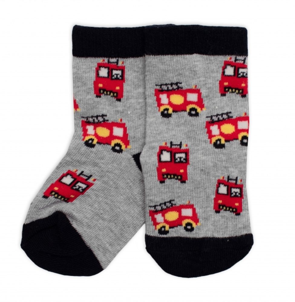 BN Dětské bavlněné ponožky Hasiči - šedé - 19-22