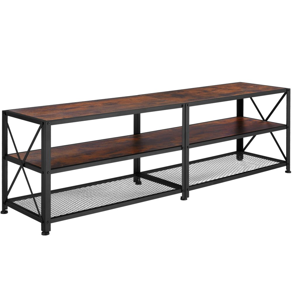 tectake 404541 televizní stolek - Industriální dřevo tmavé, rustikální - Industriální dřevo tmavé