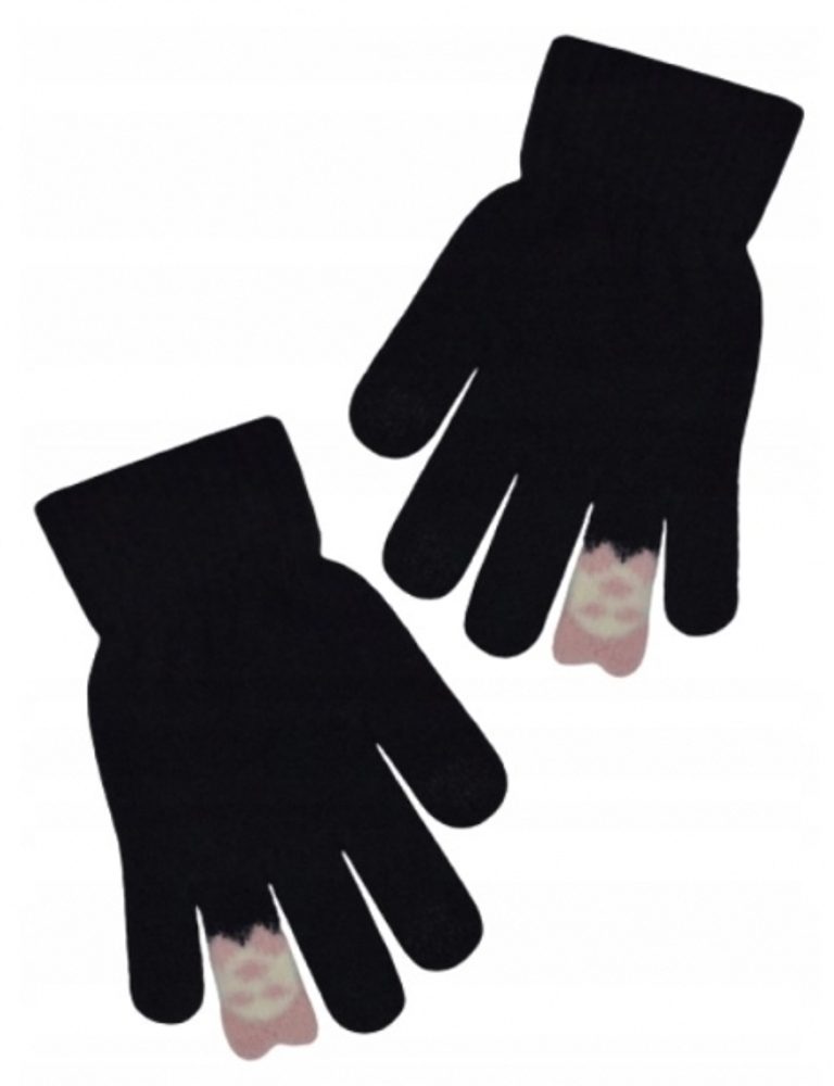 Baby Nellys Dívčí zimní, prstové rukavice, černé, vel. 116/122 - 116-122 (5-7r)