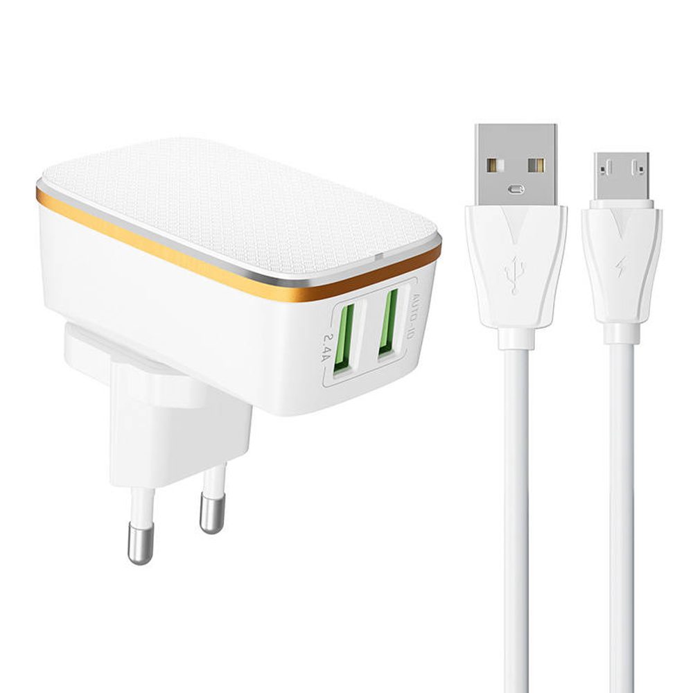 LDNIO Nástěnná nabíječka LDNIO A2204 2USB + kabel Micro USB