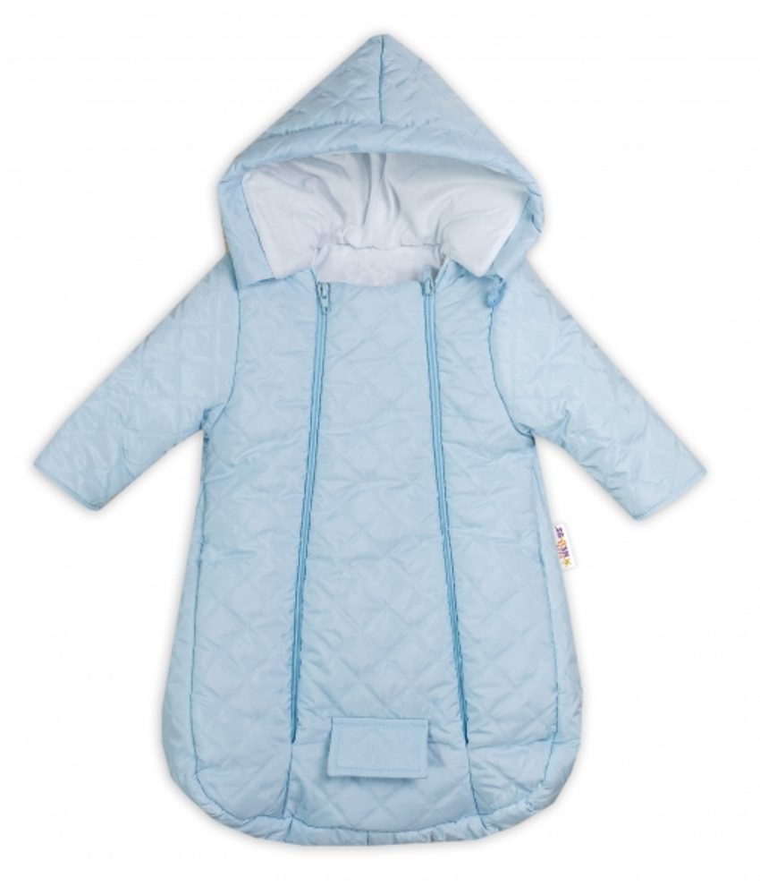 Baby Nellys Kombinézka s kapucí do autosedačky, kočárku Lux Baby Nellys ®prošívaná - modrá, vel. 74 - 62 (2-3m)