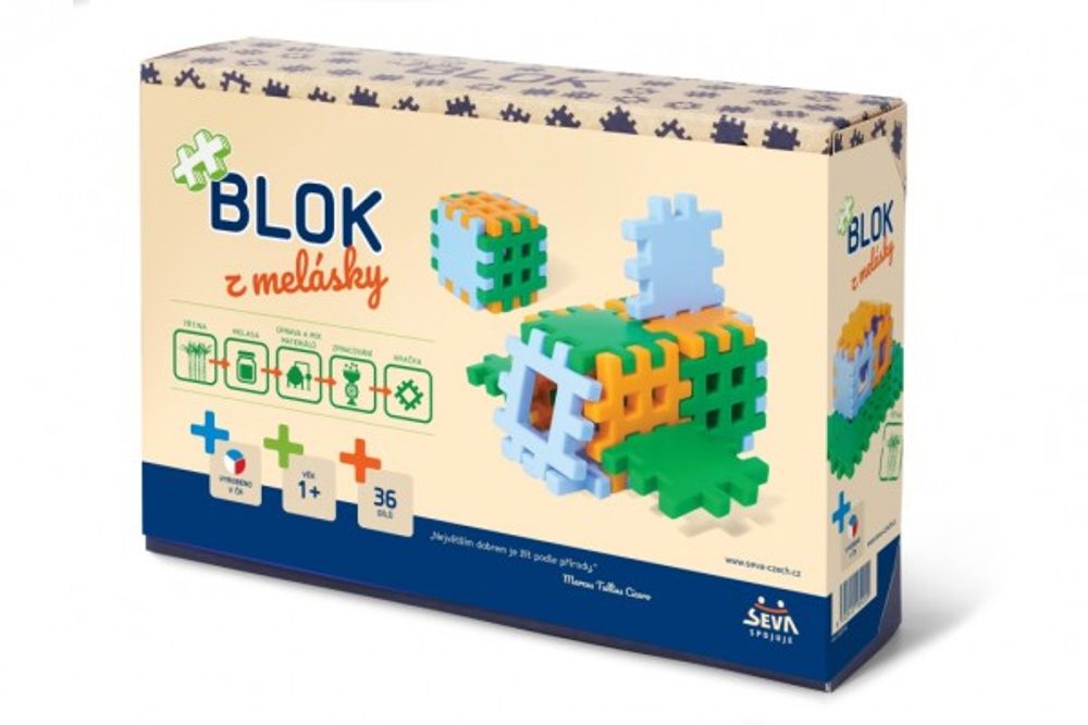 Vista Stavebnice Blok z melásky 36ks v krabici 22x15x6cm 12m+