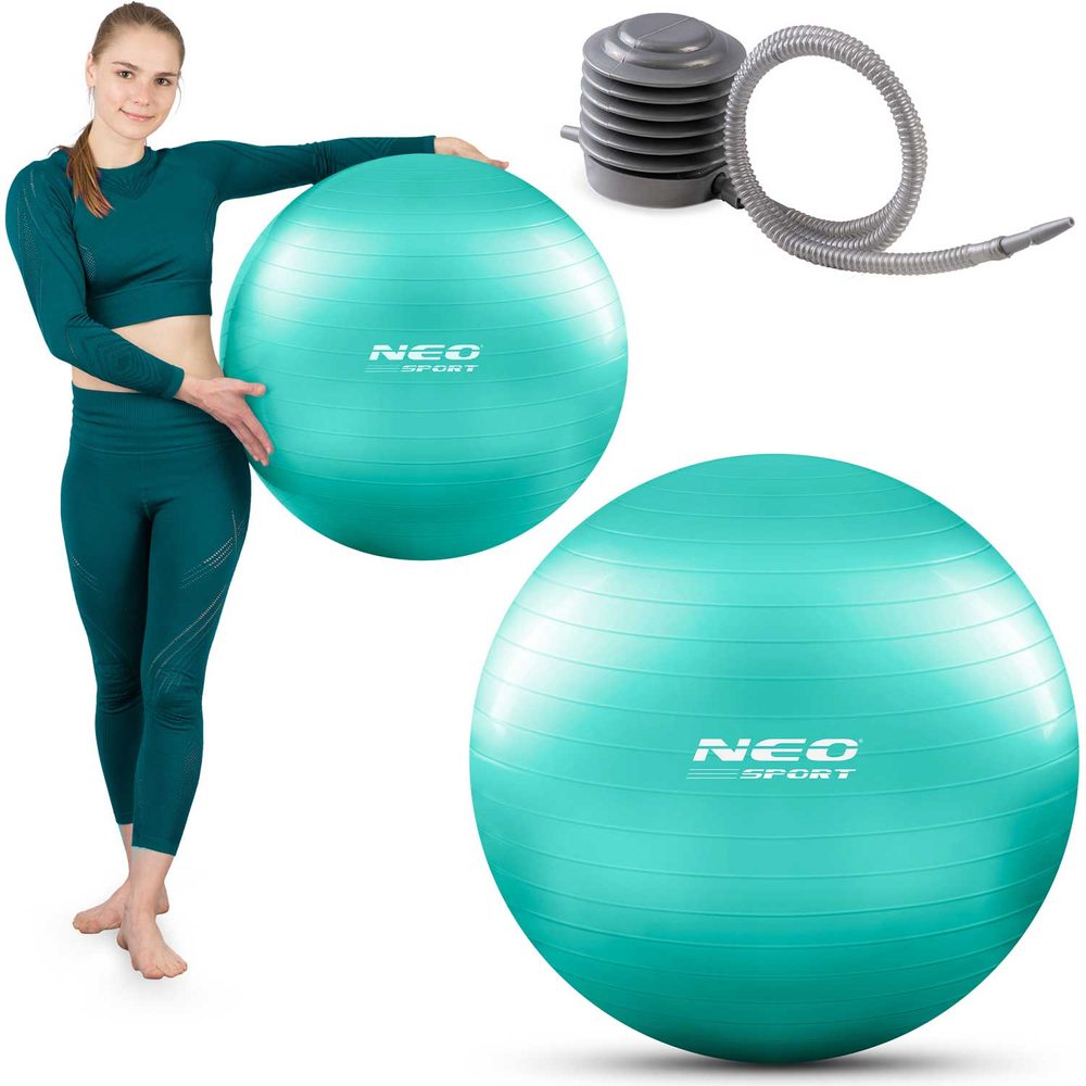 Neo-Sport Míč na cvičení 65 cm NS-951 tyrkys