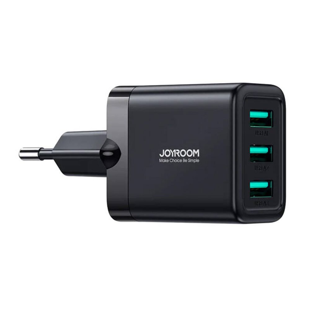 Joyroom Nástěnná nabíječka Joyroom JR-TCN02, 3,4A 3xUSB (černá)