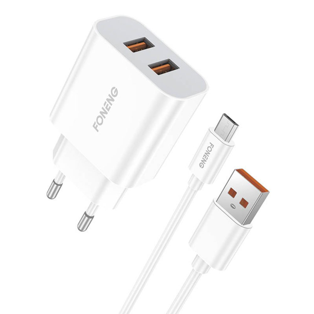 Foneng Rychlonabíječka Foneng 2x USB EU45 + USB Micro kabel
