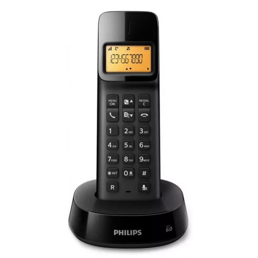 Popron.cz Bezdrátový telefon Philips D1601B/01 1,6" 300 mAh GAP Černý