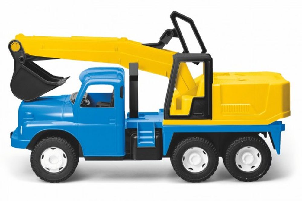 Dino Auto Tatra 148 plast 72cm Bagr na písek v krabici - modrožlutý