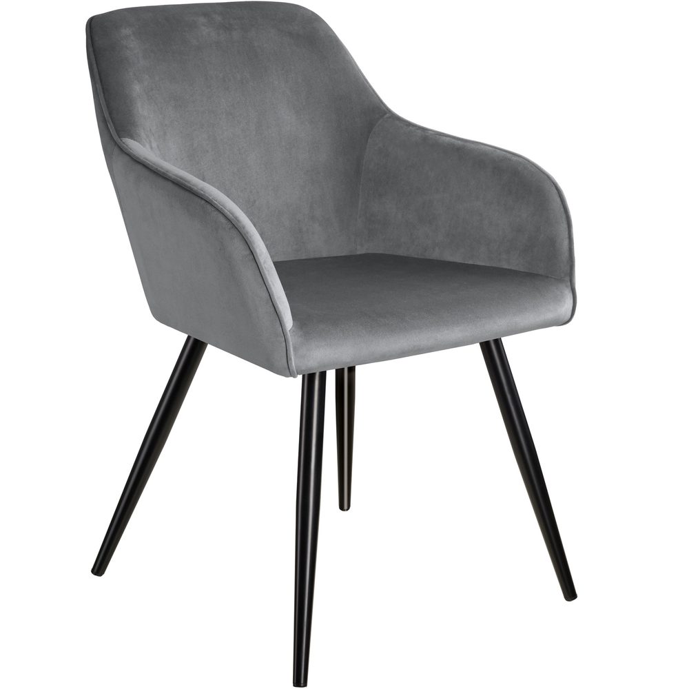 tectake 403657 židle marilyn sametový vzhled černá - šedo - černá - šedo - černá