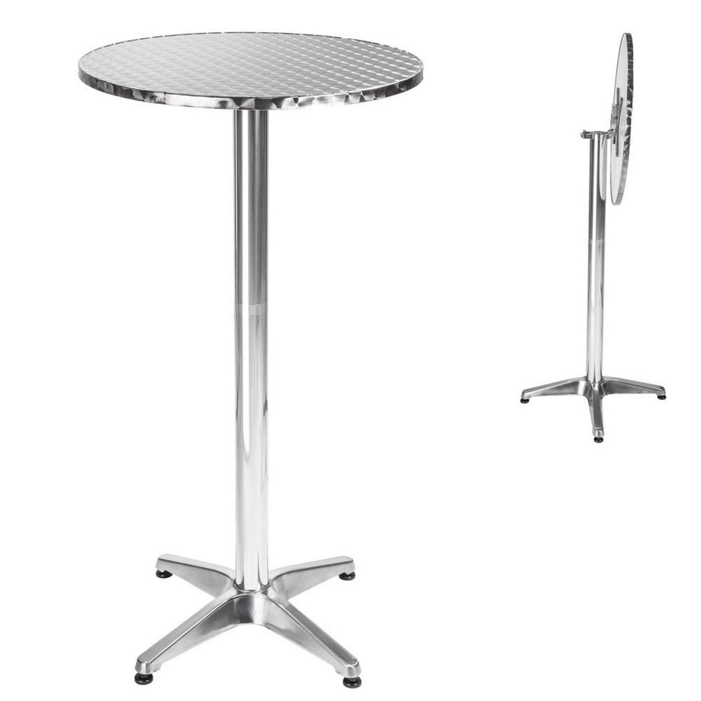 tectake 401489 hliníkový bistro stůl ø60cm skládací výškově nastavitelný - šedá - šedá