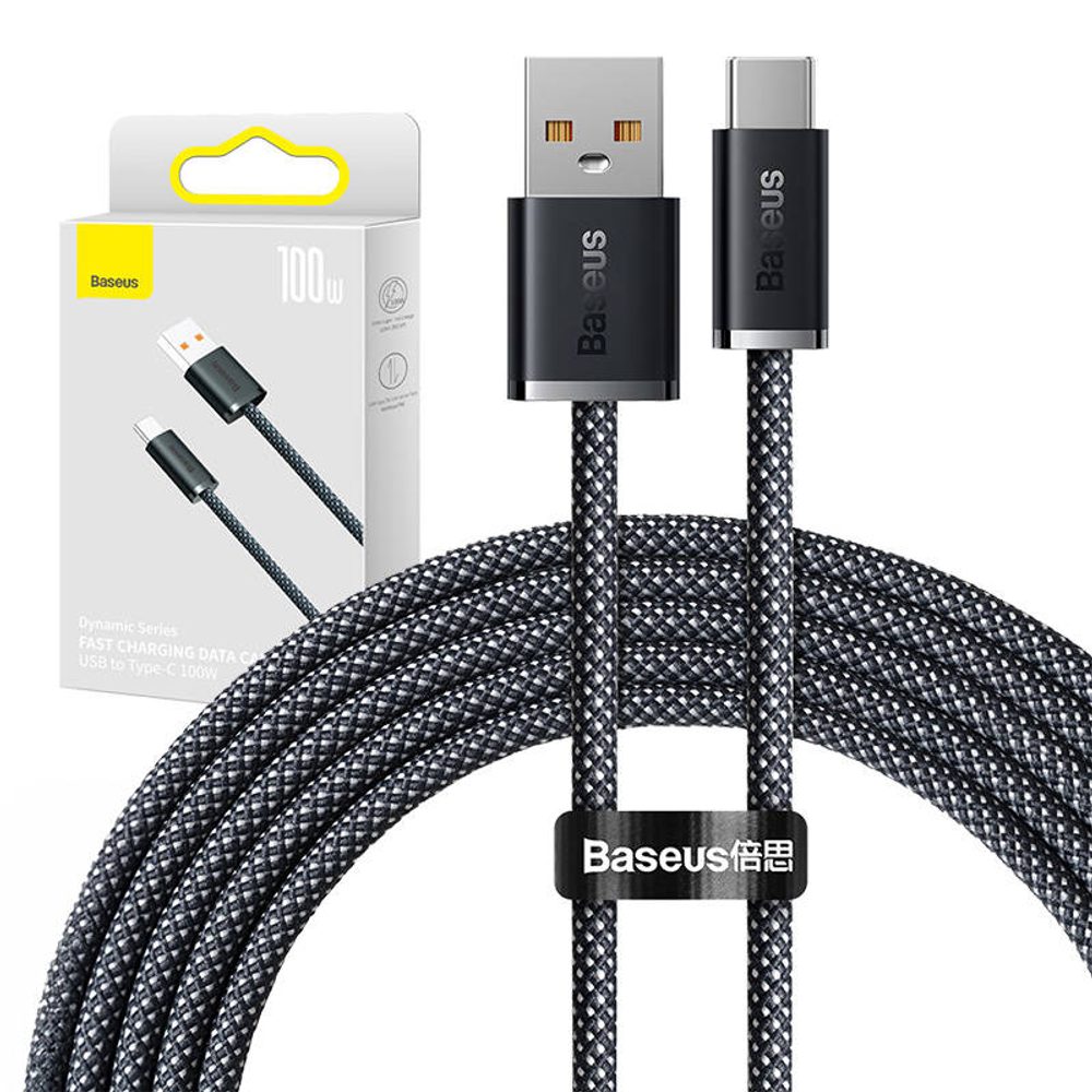 Baseus Kabel USB na USB-C Baseus řady Dynamic, 100 W, 2 m (černý)