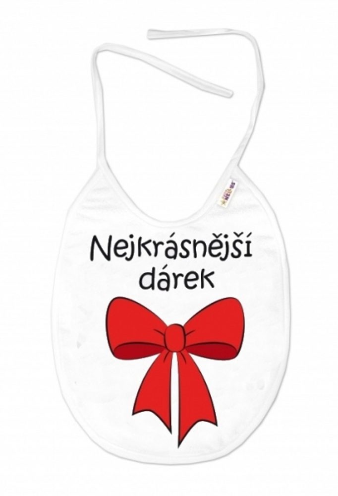 Baby Nellys Nepromokavý bryndáček, 24 x 27 cm - Nejkrásnější dárek, Baby Nellys - bílý