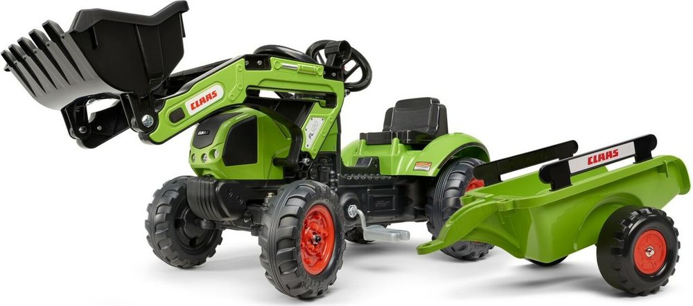 FALK Šlapací traktor 2040AM Claas Arion 410 s nakladačem a vlečkou - zelený