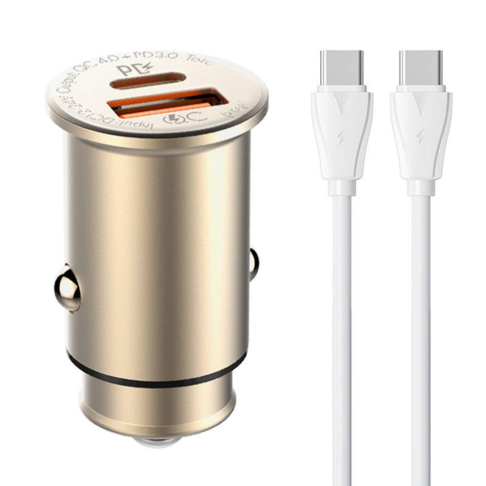 LDNIO C506Q USB, USB-C Nabíječka do auta + kabel USB-C - USB-C