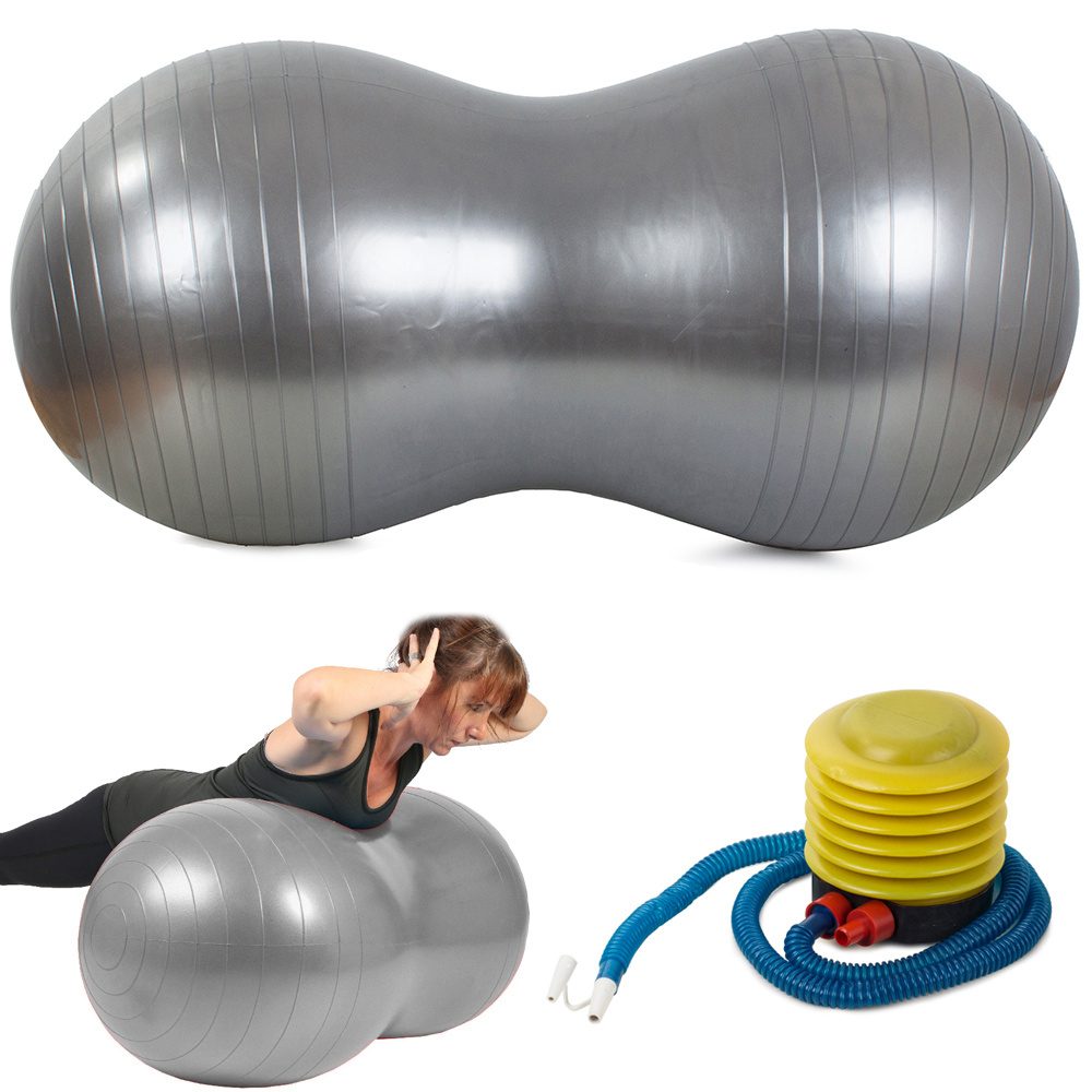 Verk Group Dvoumíčový Fitness Gymnastický Balón s Pumpou 40cm - stříbrný