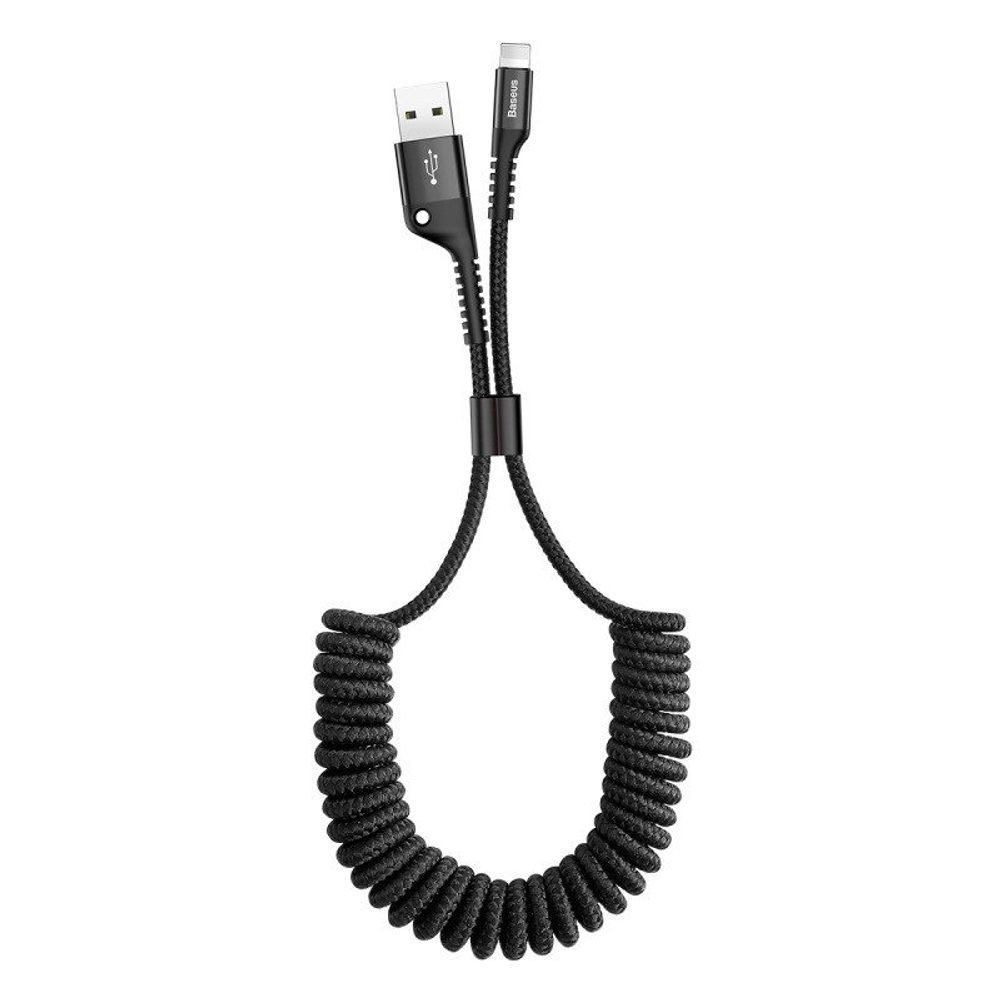 Baseus Pružinový kabel Lightning 1m 2A - černý