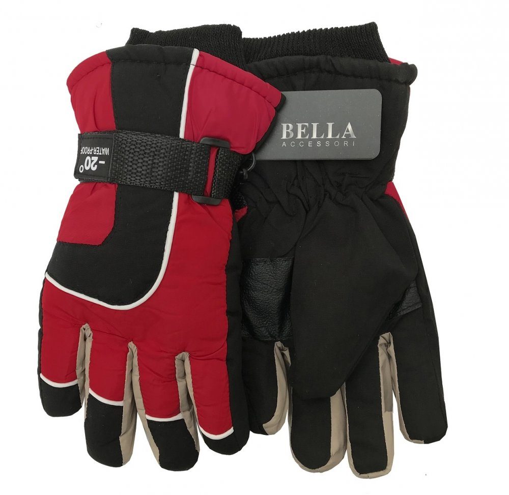 Guantes de invierno para niños Bella Accessori 9010-3 rojos