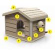 Loboo 80301 domeček pro psy a kočky SMARTKAVE ALASKA se sedlovou střechou