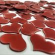 Zrkadlové nálepky srdce 100 ks - červená