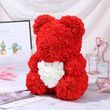 Červený medvídek z růží 23 cm - dárkové balení