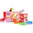 Bigjigs Toys Drevené auto so zvieratkami safari